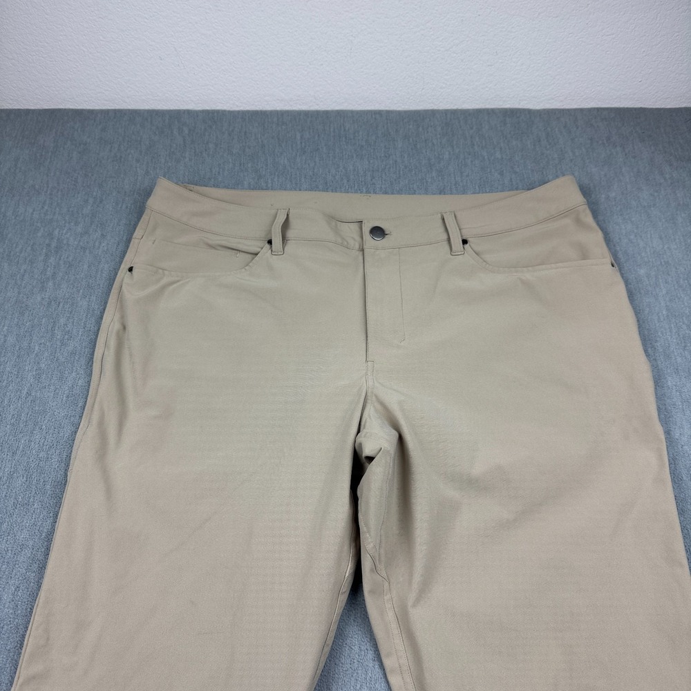 Lululemon Pants Men 38 Beige ABC Slim Fit 30"‎ Warpstreme Flat Front M5972S - Picture 2 of 13